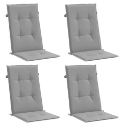 VidaXL Highback Chair Cushion Set Of 4 Grey Polyester -All Patio Furniture GUEST bf424dd5 e15a 41d1 b36b 81d4ba83be1c