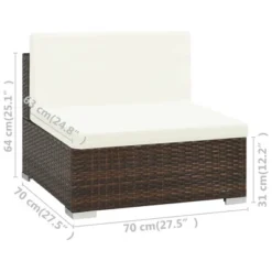 VidaXL Outdoor Patio Lounge Set- 7 Piece, Brown Poly Rattan, Weather-Resistant, Easy Maintenance, Comfortable- Includes 4 Sofas, Table, 2 Ottomans 16 VidaXL Outdoor Patio Lounge Set- 7 Piece, Brown Poly Rattan, Weather-Resistant, Easy Maintenance, Comfortable- Includes 4 Sofas, Table, 2 Ottomans -All Patio Furniture GUEST bfb9ccf2 6c8b 45e1 a12d 72b1c66bac8f