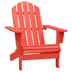VidaXL Adirondack Chair Lounge Patio Lawn Chair For Garden Solid Wood Fir - Red