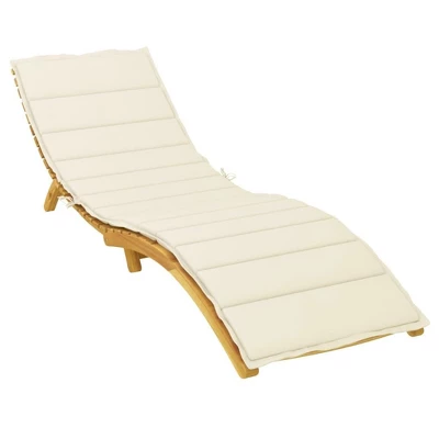 VidaXL Cream Oxford Fabric Sun Lounger Cushion - Durable, Water-Resistant, Foam-Filled For Garden/Patio Recliner Chairs - 78.7"x23.6"x1.2" 4 VidaXL Cream Oxford Fabric Sun Lounger Cushion - Durable, Water-Resistant, Foam-Filled For Garden/Patio Recliner Chairs - 78.7"x23.6"x1.2" - Image 2