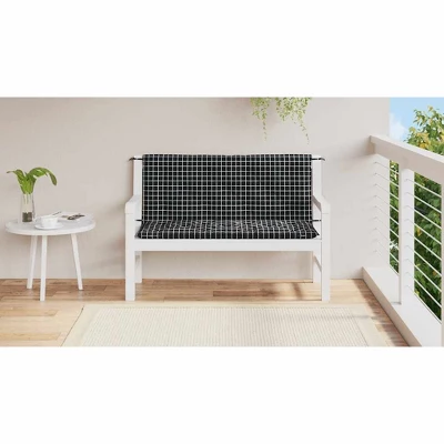 VidaXL Bench Cushion Water Repellent Outdoor Seat Cushion Pad Oxford Fabric - Black And White 47.2" 4 VidaXL Bench Cushion Water Repellent Outdoor Seat Cushion Pad Oxford Fabric - Black And White 47.2" - Image 2