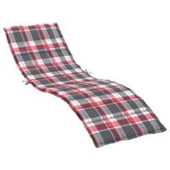 VidaXL Sun Lounger Cushion Red Check Pattern Oxford Fabric (100% Polyester) -All Patio Furniture GUEST c3029978 1c84 41fe 96c2 8fff1d8ce3ce