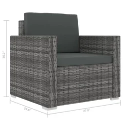 VidaXL 13 Piece Outdoor Lounge Set, Poly Rattan Patio Furniture With Cushion, Weather-Resistant And Sturdy, Modular Design, Gray 22 VidaXL 13 Piece Outdoor Lounge Set, Poly Rattan Patio Furniture With Cushion, Weather-Resistant And Sturdy, Modular Design, Gray -All Patio Furniture GUEST c412d78a b325 4eb3 9cab 150b0872b9d9