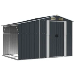 VidaXL Garden Shed Metal Outdoor Storage Anthracite - Galvanized Steel Tool Shed For Patio, Backyard, Or Garden With Ventilation And Sloped Roof -All Patio Furniture GUEST c4e71304 8108 4da0 a53e 4370fd46e367