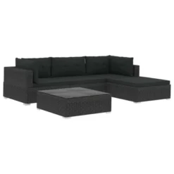 VidaXL Patio Lounge Set Set Of 5 Black PE Rattan Modular -All Patio Furniture GUEST c57540f3 bbe1 4e1b a069 73b2a51e38cd