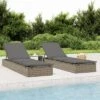 VidaXL - Gray Patio Daybed Set - Wicker Sunbeds With Table And Cushions For Outdoor/Poolside/Balcony -All Patio Furniture GUEST c64c5e19 fefa 42b2 94ea 4d20cd02e8de
