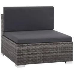 VidaXL Patio Lounge Set - 6-Piece Poly Rattan Gray Sectional Sofa Set With Coffee Table And Ottoman - Comfortable Outdoor Seating With Cushions -All Patio Furniture GUEST c714e934 d8da 4a2f a0b2 d34399f80865