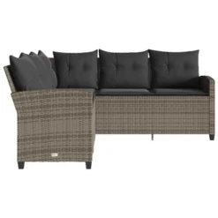 VidaXL L-Shaped Rattan Sectional Sofa - Outdoor Patio Couch With Anthracite Cushions, UV & Water-Resistant, Gray Steel Frame, 72.4"x72.4" -All Patio Furniture GUEST c7b3cb14 880f 4c0f bd0d 8a3667c2d6f7