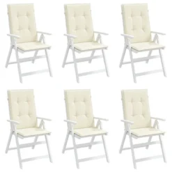 VidaXL Highback Chair Cushion Set Of 6 Cream Polyester 47.2 X 19.7 In -All Patio Furniture GUEST c8827a76 9166 43fe 9e7a a17e8878fd47