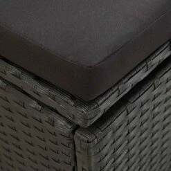 VidaXL Outdoor Poly Rattan Patio Lounge Chair - Black Sunbed With Adjustable Sides, Washable Cushions, Comfortable Waist Pillows, Powder-Coated Steel -All Patio Furniture GUEST c8b32346 a9bd 4c39 a4ee 531ae23f38ac