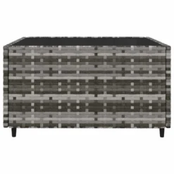 VidaXL Patio Lounge Set Gray PE Rattan, Powder-coated Steel, Tempered Glass -All Patio Furniture GUEST c8d2e102 85c9 4d59 bd1b 639cbf32b5ab