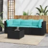 VidaXL Patio Lounge Set Black PE Rattan, Powder-Coated Steel, Tempered Glass -All Patio Furniture GUEST caf95cf7 c656 44a0 aef8 933f8a383251