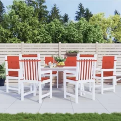 VidaXL Lowback Chair Cushion Set Of 6 Melange Red 100% Polyester -All Patio Furniture GUEST cb8c09f3 9101 45ef a11b 6aadbcf776aa