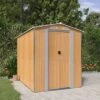 VidaXL Garden Shed Light Brown Galvanized Steel 75.6 X 108.0 X 87.8 In - 75.6" X 107.9" X 87.8" -All Patio Furniture GUEST cbe09224 8ffb 4c2d ba4f 25deb85217dd