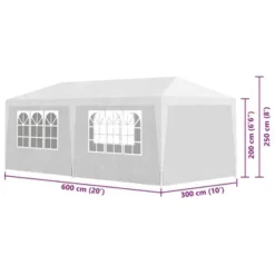 VidaXL Party Tent White Polyethylene 9.8 X 19.7 Ft Durable Party Tent -All Patio Furniture GUEST cc000a37 c930 45a5 8d80 7dbcf2597603