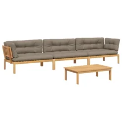 VidaXL Pallet Sofa Set Taupe Solid Acacia Wood Medium -All Patio Furniture GUEST ccba233d 1bd5 496a b213 21908a4d2650