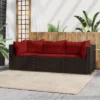 VidaXL Patio Lounge Set Brown PE Rattan, Powder-Coated Steel, Polyester -All Patio Furniture GUEST cdff1312 7775 49c1 8b90 579dc437ad13