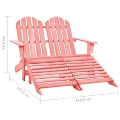 VidaXL Garden Chair White Fir Wood 2-seater Ergonomic Adirondack Chair - Pink 16 VidaXL Garden Chair White Fir Wood 2-seater Ergonomic Adirondack Chair - Pink -All Patio Furniture GUEST ce16676f 5853 4b1a a702 ca0b81a45d0b