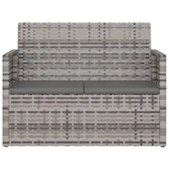 VidaXL Garden Bench Grey PE Rattan, Powder-coated Steel Medium Durable 12 VidaXL Garden Bench Grey PE Rattan, Powder-coated Steel Medium Durable -All Patio Furniture GUEST ce59bb70 010a 4a91 b99e 998d46a06a6b