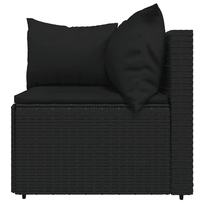 VidaXL 4-Piece Black Patio Lounge Set - Weather Resistant Poly Rattan Outdoor Furniture - Includes Thickly Padded Cushions And A Sturdy Steel Frame 8 VidaXL 4-Piece Black Patio Lounge Set - Weather Resistant Poly Rattan Outdoor Furniture - Includes Thickly Padded Cushions And A Sturdy Steel Frame - Image 6