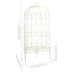 VidaXL Wrought Iron Outdoor Patio Bench, 37.4" In Antique White | Aesthetic Design | Comfortable Wide Seat | Durable Material | Easy Assembly 12 VidaXL Wrought Iron Outdoor Patio Bench, 37.4" In Antique White | Aesthetic Design | Comfortable Wide Seat | Durable Material | Easy Assembly -All Patio Furniture GUEST cebfec69 5507 4205 8682 bac266645738