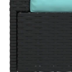VidaXL Two-Seater Outdoor Sofa - Water-Resistant Black Poly Rattan Patio Loveseat With Comfy Aqua Cushions -All Patio Furniture GUEST cf4dc412 8304 4307 b2dd 474655bd3786