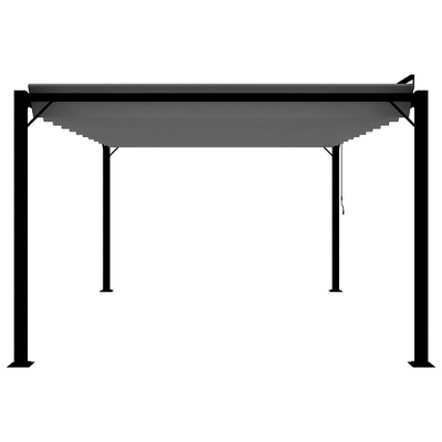 VidaXL Gazebo With Louvered Roof 9.8'x13.1' Anthracite Fabric And Aluminum 5 VidaXL Gazebo With Louvered Roof 9.8'x13.1' Anthracite Fabric And Aluminum - Image 3