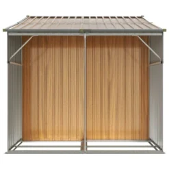 VidaXL Garden Shed Metal Storage/Galvanized Steel Light Brown Outdoor Shed -All Patio Furniture GUEST cfea0b59 d13a 4770 b010 b9d99d057c32