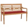 VidaXL Batavia Bench With Red Cushion 47.2" Solid Teak Wood - Red 47.2" 2 VidaXL Batavia Bench With Red Cushion 47.2" Solid Teak Wood - Red 47.2" -All Patio Furniture GUEST d213fd98 833e 45f1 91eb 306662cb7dcc