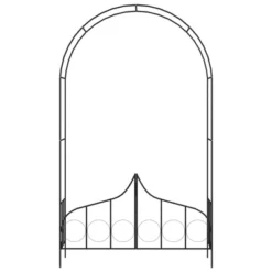 VidaXL Garden Arch With Gate Black 54.3"x15.7"x93.7" Iron -All Patio Furniture GUEST d3397c6d fd01 4eab 8225 beed20355cc6