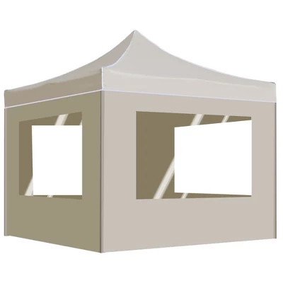 VidaXL Folding Party Tent - Professional Outdoor Shelter With Aluminum Frame, Waterproof Oxford Fabric Roof & Walls, PVC Windows - Cream 9.8'x9.8 3 VidaXL Folding Party Tent - Professional Outdoor Shelter With Aluminum Frame, Waterproof Oxford Fabric Roof & Walls, PVC Windows - Cream 9.8'x9.8