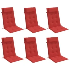 VidaXL Chair Cushion Outdoor High Back Chair Cushion Seat Pad Oxford Fabric - Red 6 Pack -All Patio Furniture GUEST d3e2cb8e d055 4f81 a644 aa430188013c