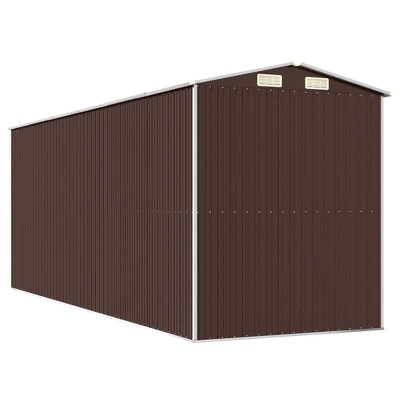 VidaXL Garden Shed Dark Brown Galvanized Steel Large Garden Shed - 75.6" X 205.9" X 87.8" 7 VidaXL Garden Shed Dark Brown Galvanized Steel Large Garden Shed - 75.6" X 205.9" X 87.8" - Image 5