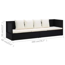 VidaXL Garden Bed Black, Cream White PE Rattan, Powder-Coated Steel 18 VidaXL Garden Bed Black, Cream White PE Rattan, Powder-Coated Steel -All Patio Furniture GUEST d560b845 5b43 4da6 9a23 1d8066291801