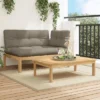 VidaXL - 2 Piece Patio Pallet Sofa Set With Cushions - Acacia Wood - Garden/Patio - Taupe - Modular - Outdoor Furniture Set