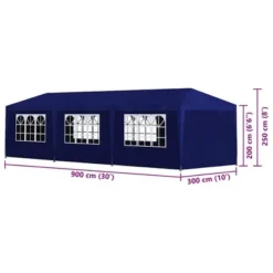 VidaXL 10'x30' Party Tent - Blue, UV And Water-Resistant Outdoor Canopy, Rust-Resistant Steel Frame With Decorative Windows And Easy Entrance 12 VidaXL 10'x30' Party Tent - Blue, UV And Water-Resistant Outdoor Canopy, Rust-Resistant Steel Frame With Decorative Windows And Easy Entrance -All Patio Furniture GUEST d7bf4f9b 56c6 47a2 ade8 235ede931665