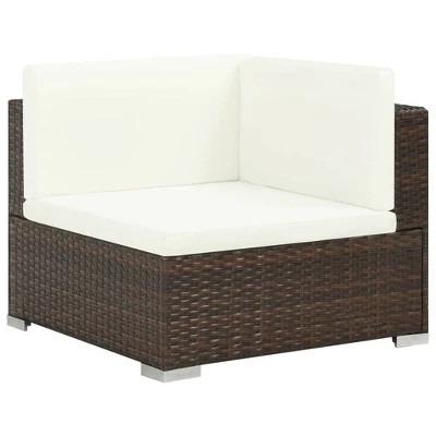 VidaXL Outdoor Patio Lounge Set- 7 Piece, Brown Poly Rattan, Weather-Resistant, Easy Maintenance, Comfortable- Includes 4 Sofas, Table, 2 Ottomans 4 VidaXL Outdoor Patio Lounge Set- 7 Piece, Brown Poly Rattan, Weather-Resistant, Easy Maintenance, Comfortable- Includes 4 Sofas, Table, 2 Ottomans - Image 2