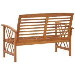 VidaXL Outdoor Patio Bench Wooden Garden Bench With Armrests Solid Wood Acacia - Brown -All Patio Furniture GUEST db1d15b6 acdf 49f0 a5ad 0681cd4e3d4b