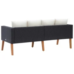 VidaXL Garden Sofa Black, Cream White -All Patio Furniture GUEST db327c87 933a 405a 8d6c fc7e57372aaa