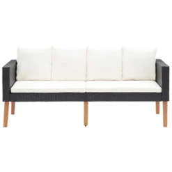 VidaXL Garden Sofa Black, Cream White