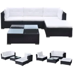 VidaXL Lounge Set Black -All Patio Furniture GUEST dc5c3e70 875a 4b98 ab7b 33cc1c327d8a