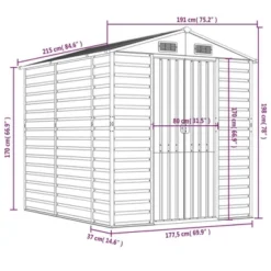VidaXL Garden Shed Green Galvanized Steel 75.2 X 51.2 X 77.9 In -All Patio Furniture GUEST dc860233 ac1c 4337 9612 94189b2cda2b