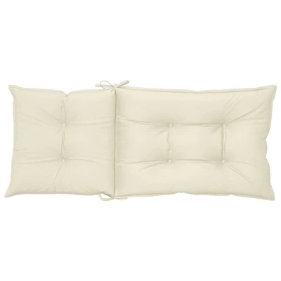 VidaXL Highback Chair Cushion Set Of 2 Cream Polyester, PP Hollow Fiber 8 VidaXL Highback Chair Cushion Set Of 2 Cream Polyester, PP Hollow Fiber - Image 6