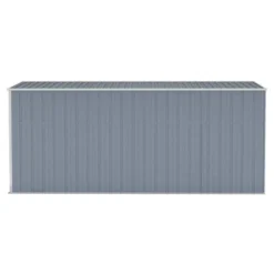 VidaXL Storage Shed Wall-mounted Garden Shed For Backyard Galvanized Steel - Gray 46.5" X 150.4" X 70.1" -All Patio Furniture GUEST dec990bb 2ff5 4f5e a6cc d51d3549b830