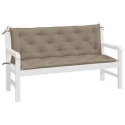 VidaXL Garden Bench Cushions Set In Taupe - Durable Oxford Fabric, Hollow Fiber Filling - 59.1"x19.7"x2.8" For Outdoor/Indoor Use -All Patio Furniture GUEST ded5f9e8 8493 49a9 b235 002333e00d43
