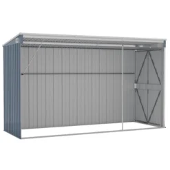 VidaXL Storage Shed Wall-mounted Garden Shed For Backyard Galvanized Steel - Gray 46.5" X 113.4" X 70.1" -All Patio Furniture GUEST defed9ab 3c73 42d1 a57a c79ba794e2b0