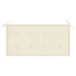 VidaXL Outdoor Patio Bench Garden Bench With Cushion For Porch Solid Wood Teak - Cream -All Patio Furniture GUEST df68ce9f c525 4535 9544 f3c68da6b7de