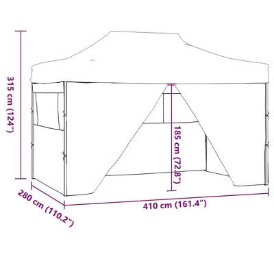 VidaXL Party Tent Steel Blue 600D Oxford Fabric With PVC Coating 10x13 Ft 11 VidaXL Party Tent Steel Blue 600D Oxford Fabric With PVC Coating 10x13 Ft - Image 10