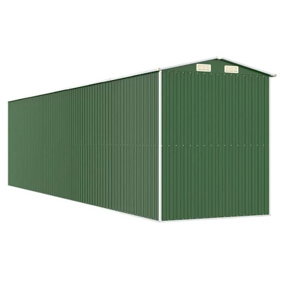 VidaXL Garden Shed Green Galvanized Steel Large Garden Shed - 75.6" X 303.9" X 87.8" 7 VidaXL Garden Shed Green Galvanized Steel Large Garden Shed - 75.6" X 303.9" X 87.8" - Image 5