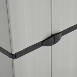 VidaXL Outdoor Garden Storage Cabinet - Compact Gray&Black PVC Design With 3 Shelves And Lockable Doors - 26.8"x15.7"x66.1" -All Patio Furniture GUEST e143361f bf7f 46c6 a274 38139f56076f